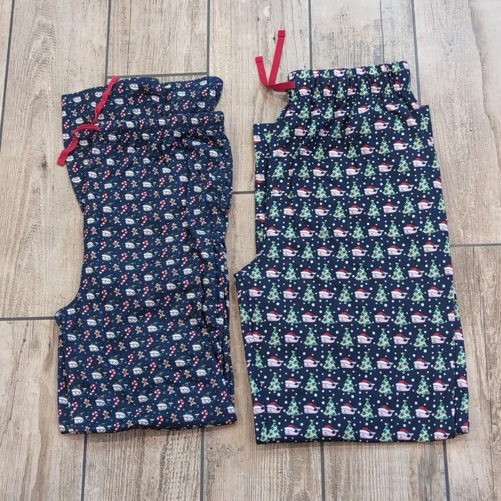 Set of 2 Kids Holiday Winter Christmas Vineyard Vines PJ Bottoms Pajama Pants